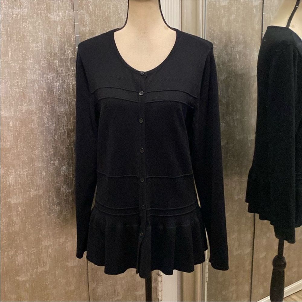 Jason Wu Black Button-Up Cardigan, L